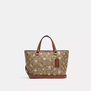 Coach Alice Satchel In Signature Canvas With Snowflake Print-CF378
